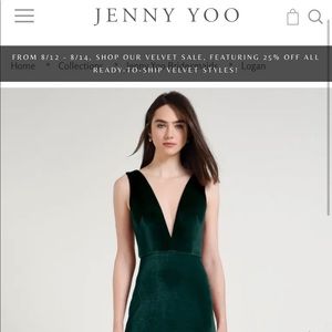 Emerald Velvet Jenny Yoo “Logan” Dress, size 12